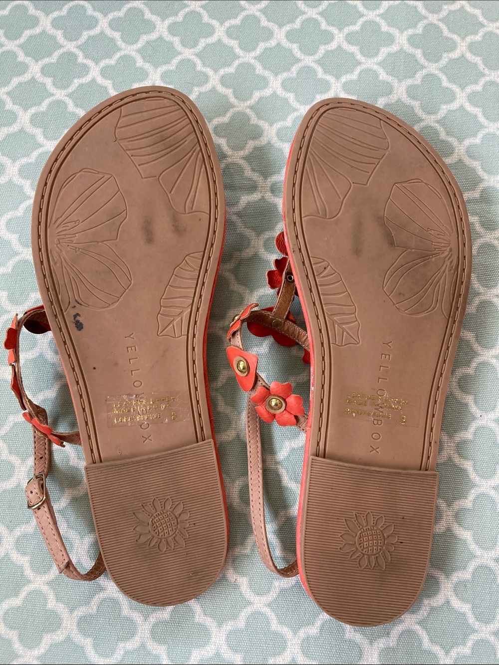YellowBox Coral Floral Leather Honeysuckle Sandal - Picture 5 of 9